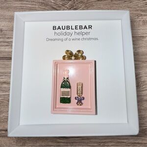 BaubleBar Holiday Helper Wine Bottle Champagne Pin Set NEW